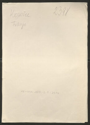 Korošec, Franjo, 13.3.1887. Policijski karton