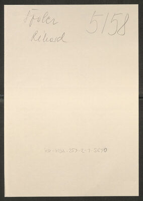 Špoler, Rikard, 9.9.1914. Policijski karton