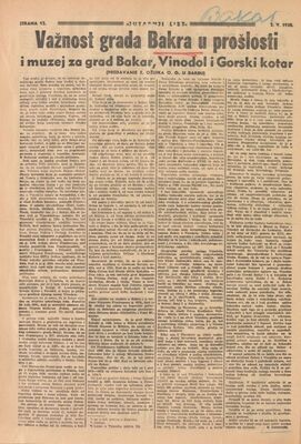 Važnost grada Bakra u prošlosti