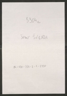 Švenda, Tomo, 23.5.1888. Policijski karton