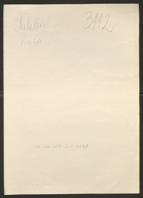 Mihelčić, Vinko, 1911. Policijski karton