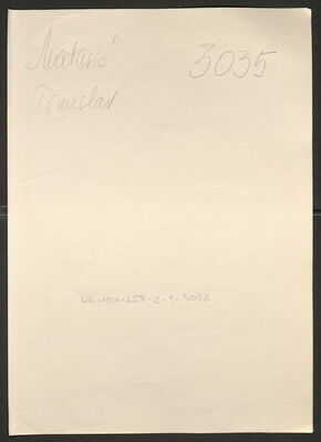 Matasić, Tomislav, 28.10.1921. Policijski karton