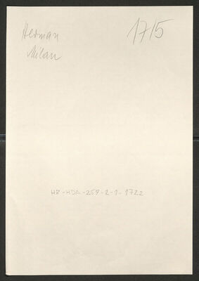 Herman, Milan, 21.1.1895. Policijski karton