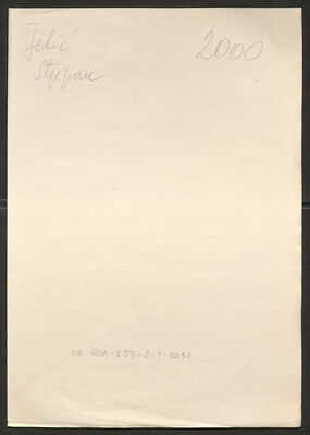 Jelić, Stjepan, 4.8.1908. Policijski karton