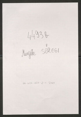 Söregi, Margita, 22.9.1914. Policijski karton