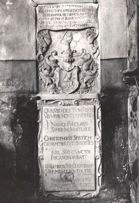 Kloštar Ivanić - Crkva sv. Ivana Krstitelja, nadgrobna ploča Kristofora Spišića
