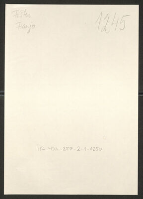 Fišter, Franjo, 25.1.1921. Policijski karton