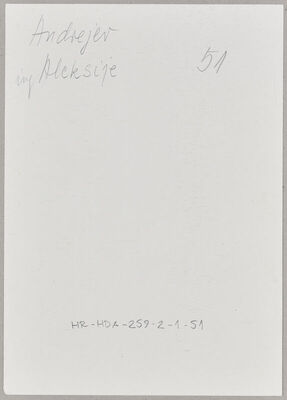 Andrejev, Aleksije, 1888. Policijski karton