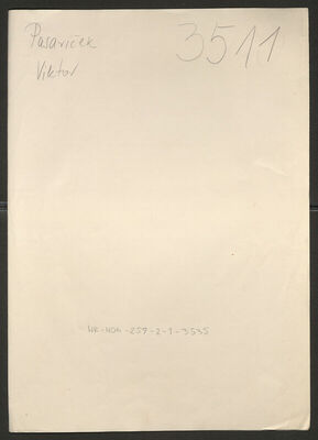 Pasariček, Viktor, 7.2.1904. Policijski karton