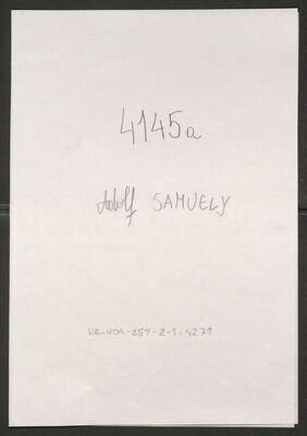 Samuely, Adolf, 1904. Policijski karton