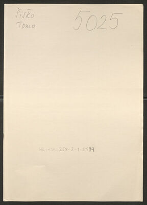 Šiško, Tomo, 6.3.1907. Policijski karton