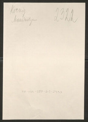 Koenig, Maksimilijan, 23.5.1883. Policijski karton