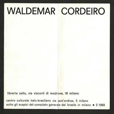 Waldemar Cordeiro - deplijan izložbe