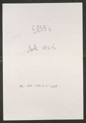 Veliš, Marta, 22.1.1920. Policijski karton