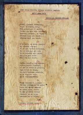 Pjesma – Inno della societa operaia alboneze fondata nell’ anno 1871