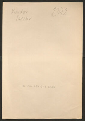 Kondor, Ladislav, 6.8.1901. Policijski karton