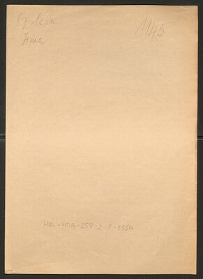 Epstein, Irma, 1.9.1898. Policijski karton