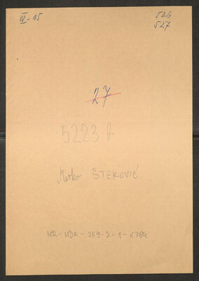 Šteković, Mirko, 1890. Policijski karton