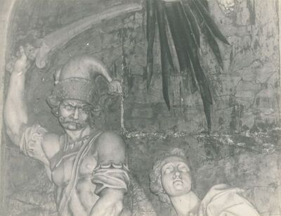 Varaždinske Toplice - Župna crkva sv. Martina, detalj reljefa sv. Katarine