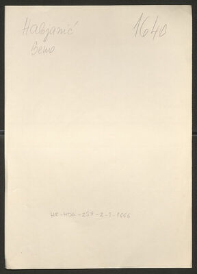 Habjanić, Beno, 16.9.1904. Policijski karton