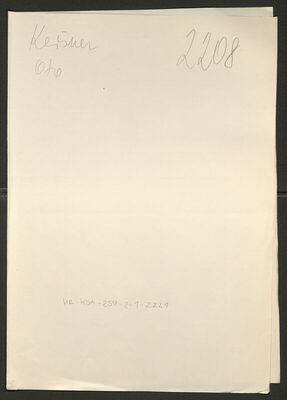 Keršner, Oto, 5.4.1917. Policijski karton