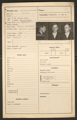 Šalec-Varžić, Juraj, 1908. Policijski karton