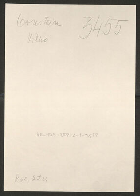 Ornstein, Vilko, 27.11.1891. Policijski karton