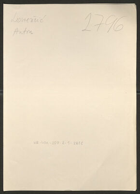 Lovrenčić, Anton, 1908. Policijski karton