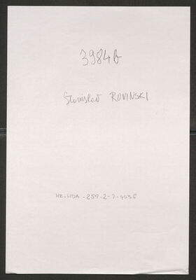 Rovinski, Stanislav, 20.1.1920. Policijski karton