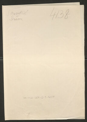 Samardžić, Dušan, 27.2.1899. Policijski karton