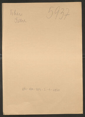 Viher, Ivan, 25.8.1890. Policijski karton