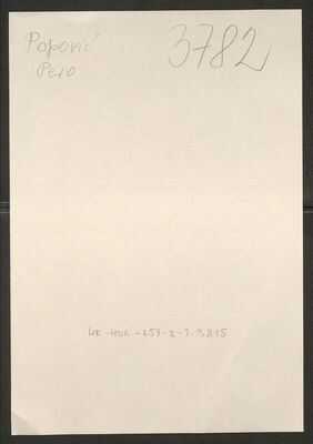 Popović, Pero, 1908. Policijski karton