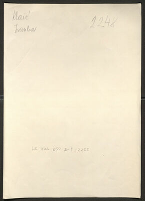 Klaić, Ivanka, 21.9.1919. Policijski karton