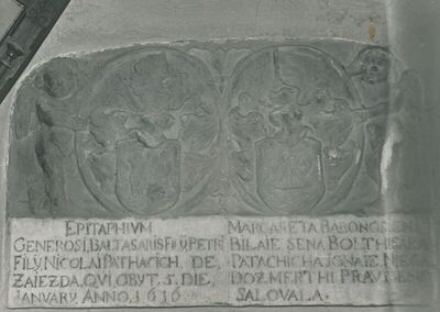Zajezda (Budinščina) - Župna crkva Uznesenja Blažene Djevice Marije, svetište, epitaf