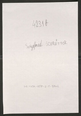 Schrötter, Siegfried, 1902. Policijski karton