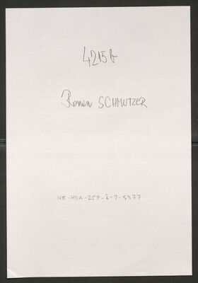 Schmutzer, Roman, 7.8.1899. Policijski karton