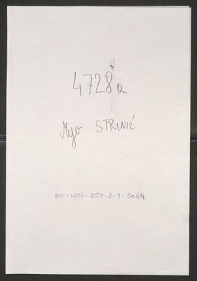 Strinić, Mijo, 9.8.1909. Policijski karton