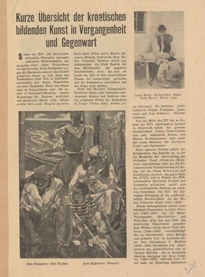 Kurze Übersicht der kroatischen bildenden Kunst in Vergangenheit und Gegenwart