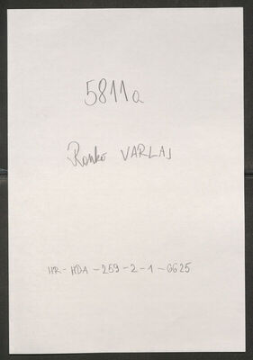 Varlaj, Ranko, 8.5.1921. Policijski karton