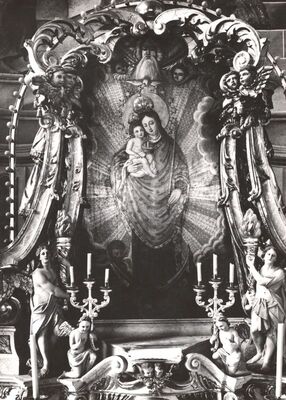 Samobor - Franjevačka crkva Uznesenja Blažene Djevice Marije, slika Bogorodice na glavnom oltaru