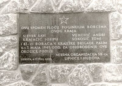 Lipnica - Spomenik NOB-e, detalj