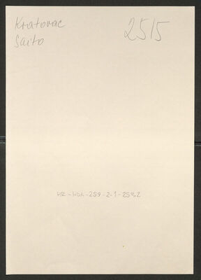 Kratovac, Saito, 1876. Policijski karton