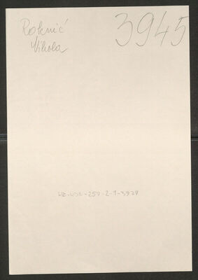 Roknić, Nikola, 1899. Policijski karton