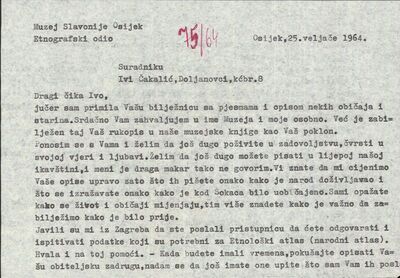 Korespondencija Zdenke Lechner i Ive Čakalića