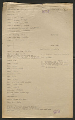 Štimac, Dane, 1897. Policijski karton