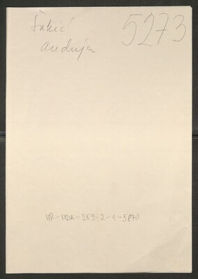 Šukić, Andrija, 27.8.1898. Policijski karton