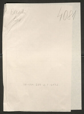 Rževski, Lav, 18.2.1895. Policijski karton