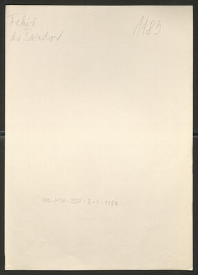Fehir (Feher) Šandor, 1883. Policijski karton