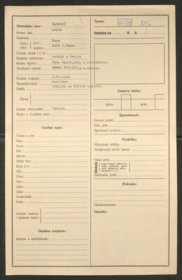 Šabotić, Alija, 5.6.1906. Policijski karton