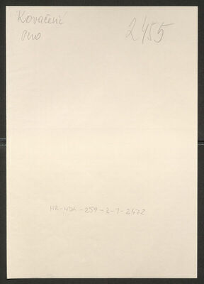 Kovačević, Pero, 21.6.1909. Policijski karton